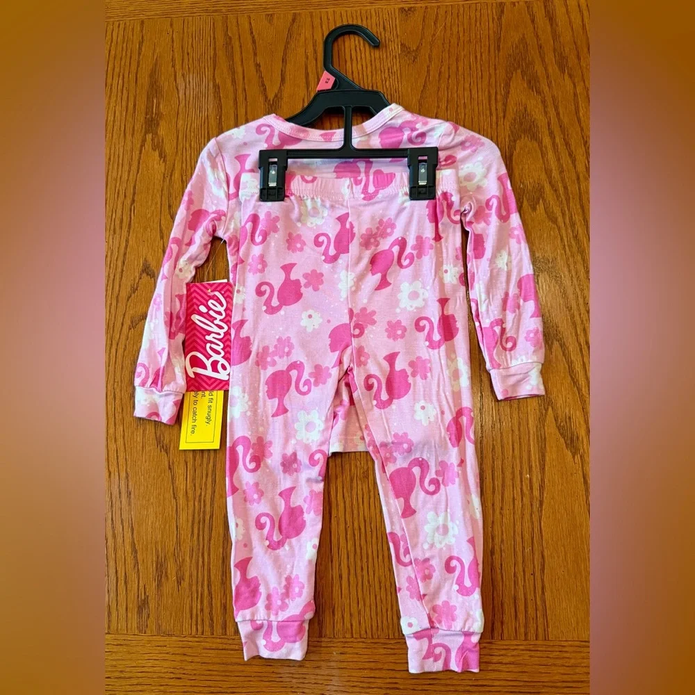 Barbie Pajama Set -‎ Pink with Barbie Silhouette - NWT - 18M
